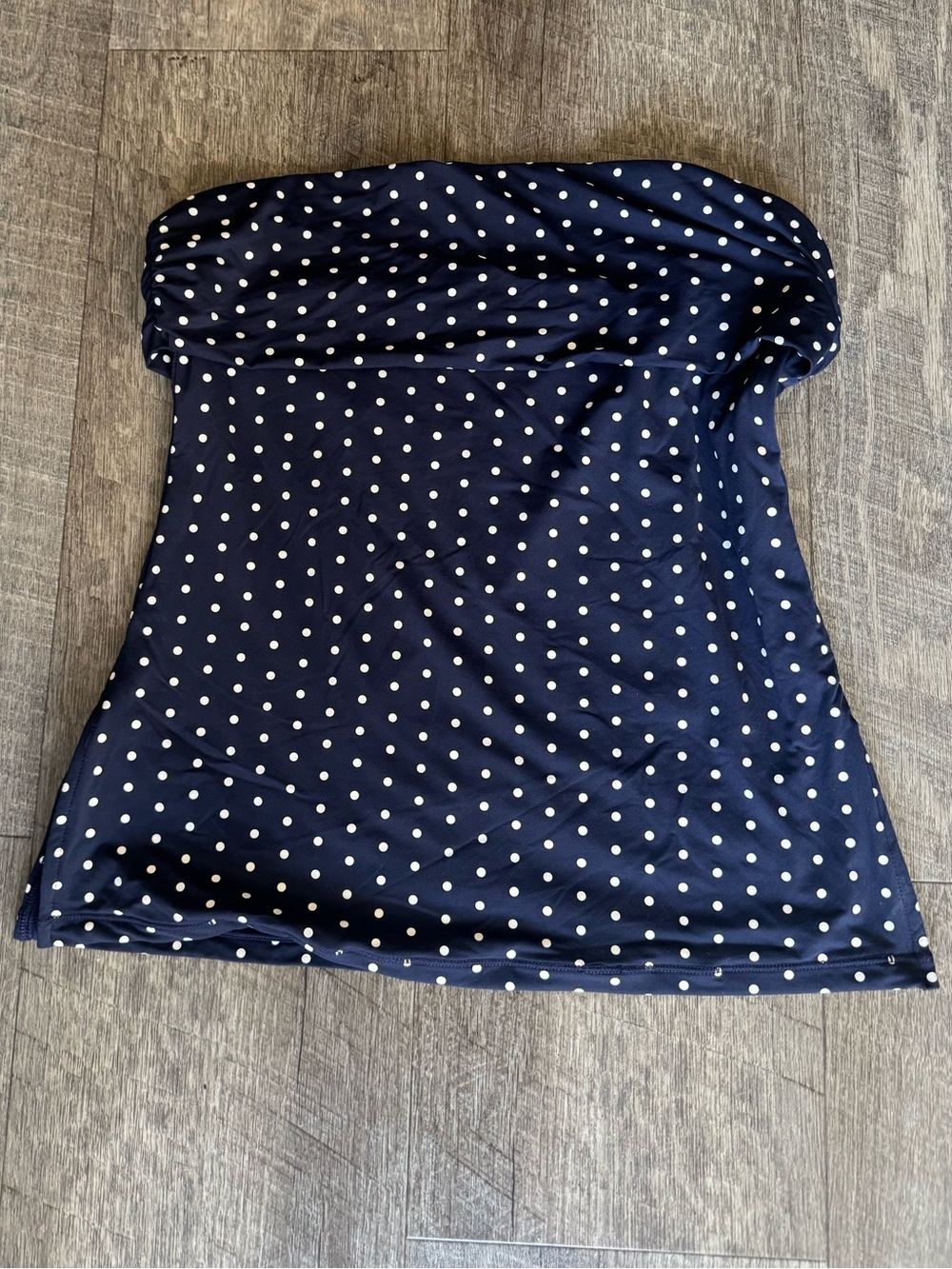 Classic Strapless Polka Dot Camisole - Navy/White